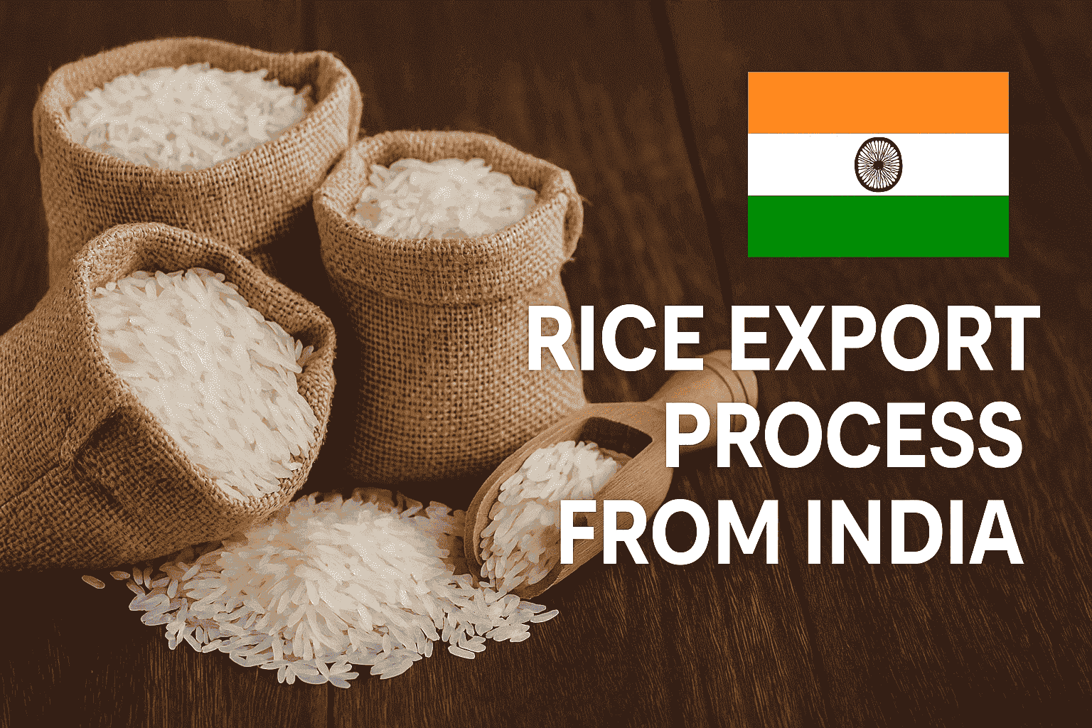 Rice export process from India packaging, documentation, and shipping.