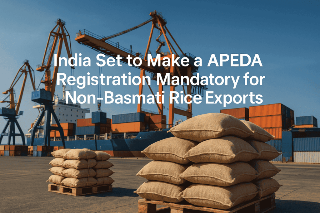 APEDA registration mandatory for non-Basmati rice exports from India.