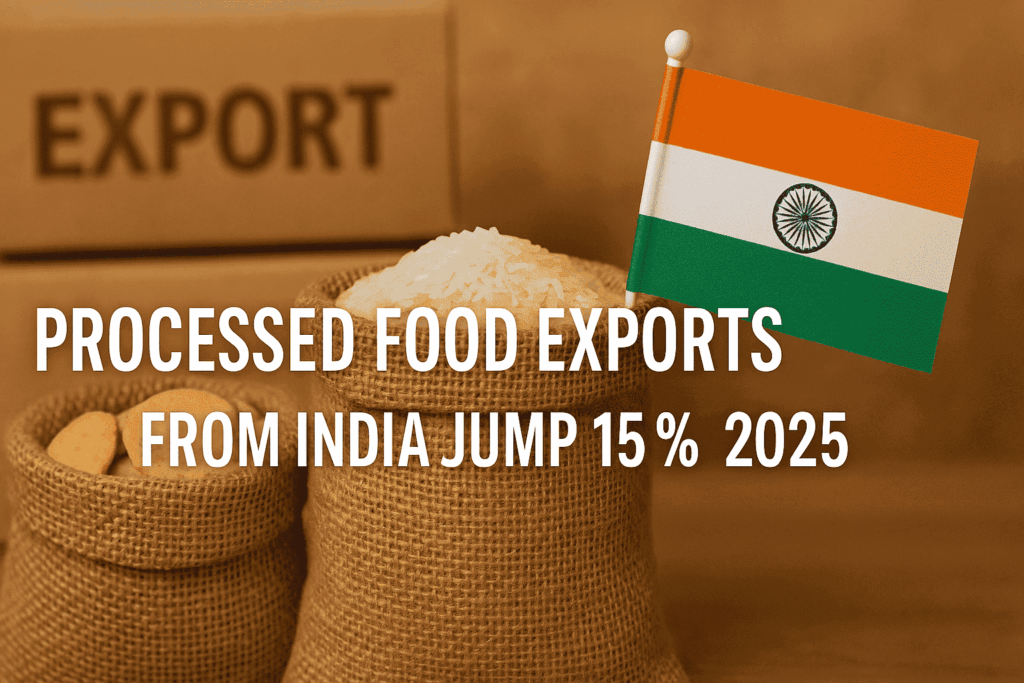Processed food exports from India increased by 15% in April 2025