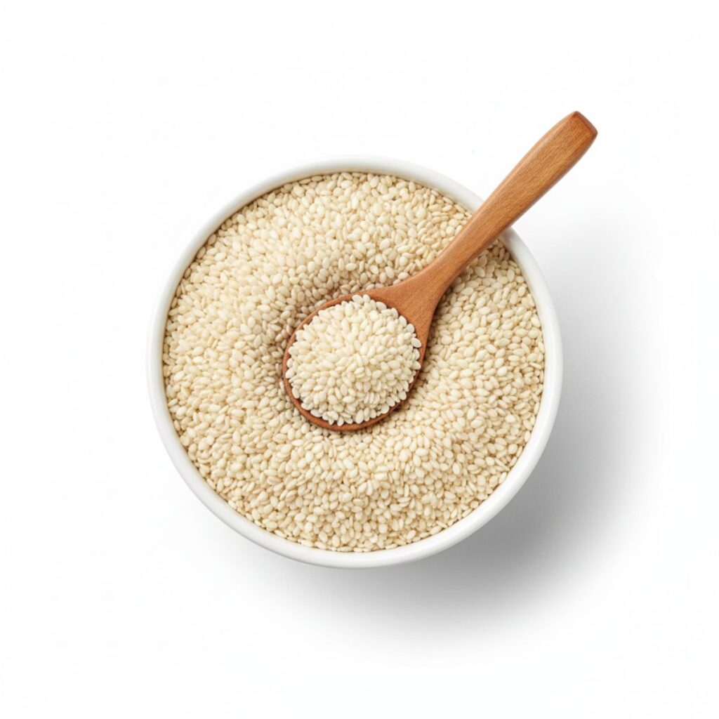 Indian sesame seeds prepared for export to global food and oil markets.