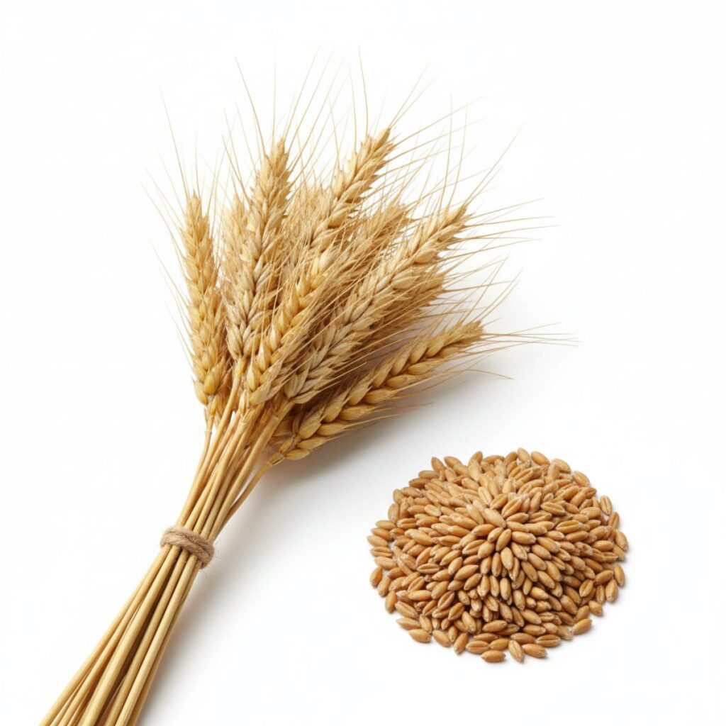 Indian wheat grains packed for global export markets.