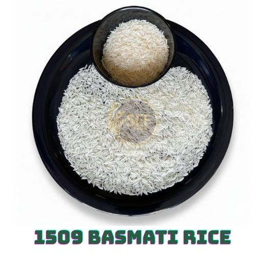 1509 basmati rice slender bright white long grain rice variety.