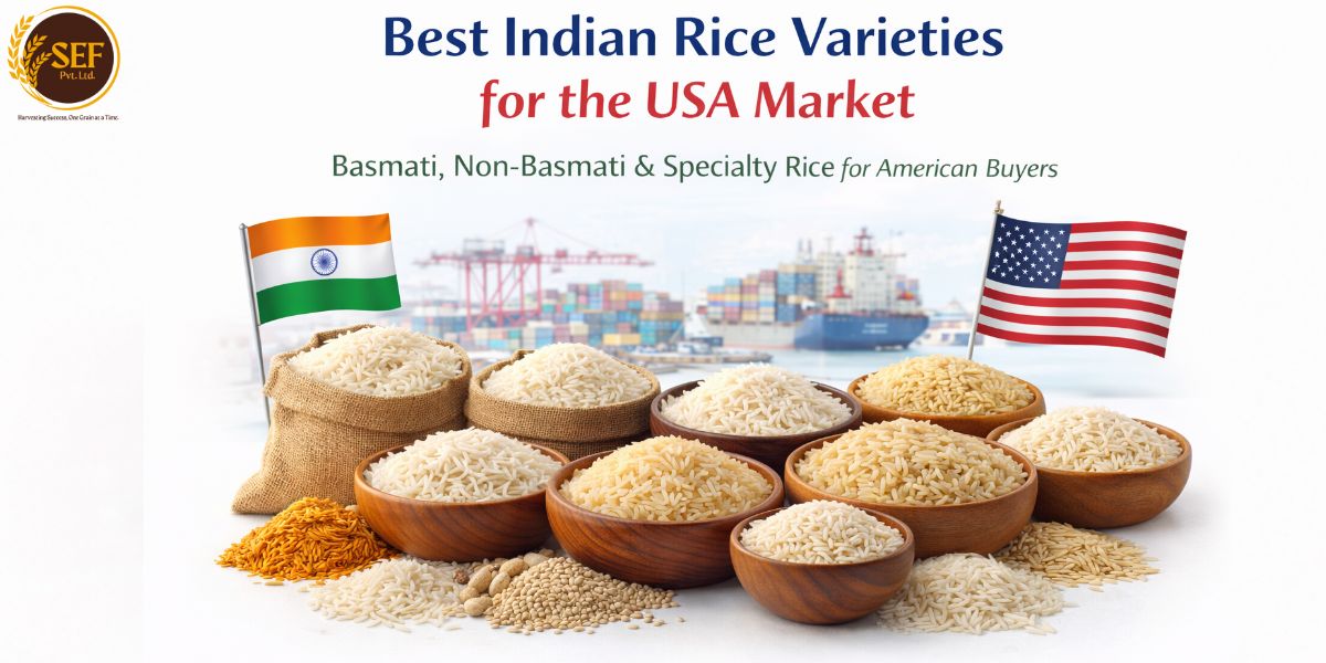 Best Indian rice varieties for USA market including Basmati and non-basmati rice exported from India
