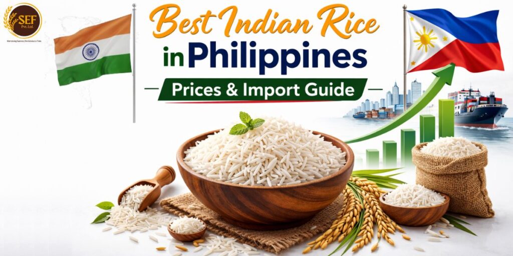 Best Indian rice in Philippines with Indian and Philippine flags on white background