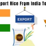 Export rice from India to Cyprus with basmati rice bowl and India Cyprus flags.