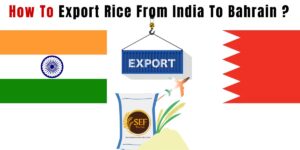 Export rice from India to Bahrain guide with basmati rice and global trade visuals