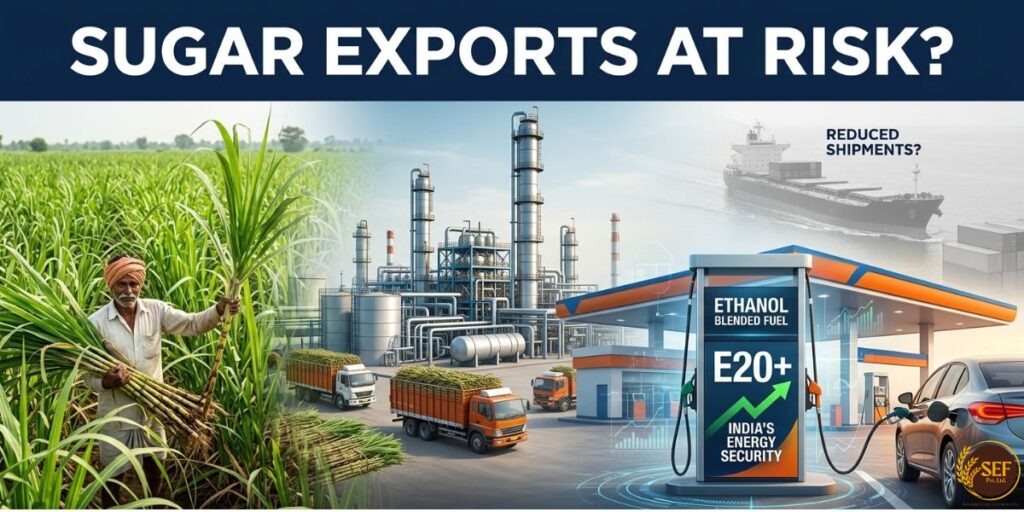 India sugar export restrictions linked to ethanol blending policy